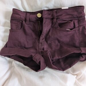American Eagle Super Stretch Maroon Jean Shorts